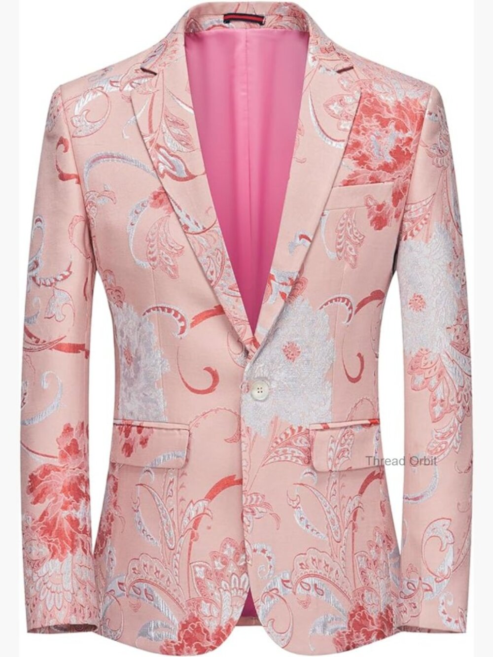Slim Fit Casual Floral Blazer Sport Coat for Men
